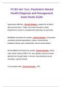 NURS 663 Test | Psychiatric Mental Health Diagnosis and Management Exam Study Guide | Maryville 