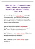 NURS 663 Exam 1 Psychiatric Mental Health Diagnosis and Management Questions and Answers Graded A+ | Latest 2024
