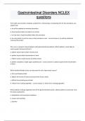 Gastrointestinal Disorders NCLEX Questions and answers latest update 2024 