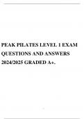PEAK PILATES LEVEL 1 EXAM QUESTIONS AND ANSWERS 2024/2025 GRADED A+.