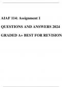 AIAF 114: Assignment 1 QUESTIONS AND ANSWERS 2024 GRADED A+ BEST FOR REVISION.