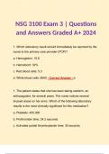 NSG 3100 Exam 3 | Questions and Answers Graded A+ 2024