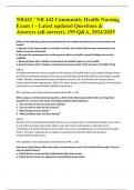NR442 / NR 442 Community Health Nursing Exam 1 - Latest updated Questions & Answers (all correct). 199 Q&A, 2024/2025