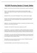 NCCER Plumbing Section 2 Vocab Safety Questions and answers latest update 2024 