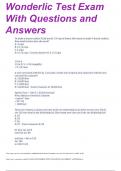 WONDERLIC TEST EXAM (bundle)  WITH 100% CORRECT ANSWERS 