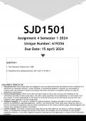 SJD1501 Assignment 4 (ANSWERS) Semester 1 2024 - DISTINCTION GUARANTEED