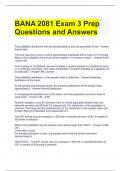 BANA 2081 Exam 3 Prep Questions and Answers