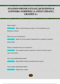 AVIATION PHYSICS EXAM &vert; QUESTIONS &  ANSWERS &lpar;VERIFIED&rpar; &vert; LATEST UPDATE &vert;  GRADED A&plus;