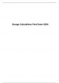 Dosage Calculations Final Exam 2024