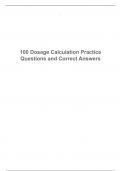 100 Dosage Calculation Practice Questions and Correct Answers