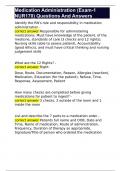 Medication Administration (Exam-1 NUR170) Questions And Answers 