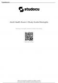 ADULT HEALTH Exam 4 Study Guide