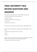 FINAL MATERNITY HESI REVIEW QUESTIONS AND ANSWERS 