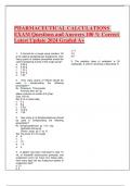 PHARMACEUTICAL CALCULATIONS EXAM Questions and Answers 100 % Correct Latest Update