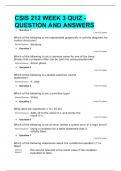 CSIS 212 WEEK 3 QUIZ - QUESTION AND ANSWERS