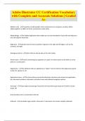 Adobe Illustrator CC Certification Vocabulary with Complete and Accurate Solutions &vert; Graded A&plus;
