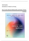 Test Bank For Introduction to Critical Care Nursing, 8th Edition Chapter 1-21 | All Chapters