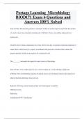 Portage Learning Microbiology  BIOD171 Exam 6 Questions and  Answers 100% Solved 
