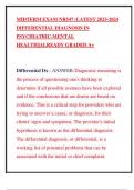 MIDTERM EXAM NR547 (LATEST 2023-2024 DIFFERENTIAL DIAGNOSIS IN PSYCHIATRIC-MENTAL HEALTH||ALREADY GRADED A+