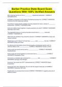 Barber Practice State Board Exam Questions With 100&percnt; Verified Answers