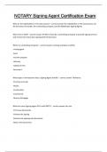 NOTARY Signing Agent Certification Exam Questions and answers latest update 2024 