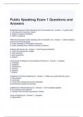 Public Speaking Exam 1 Questions and Answers