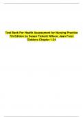 Test Bank For Health Assessment for Nursing Practice 7th Edition by Susan Fickertt Wilson&comma; Jean Foret Giddens Chapter 1-24 