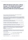 RNR 2102 Study Guide Test 1 &lpar;Study for test 1&period; It's mostly all the things I didn't know on the study guide&rpar;  Questions With All Correct Answers&excl;&excl;