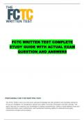  FCTC WRITTEN TEST COMPLETE STUDY GUIDE WITH ACTUAL EXAM QUESTION AND ANSWERS