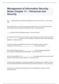 Management Of Information Security Notes Chapter 11 -- Personnel And Security Review Test Questions 2024&period;
