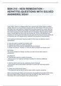 BSN 215 - HESI REMEDATION &ndash; HEPATITIS &lpar;QUESTIONS WITH SOLVED ANSWERS&rpar; 2024&excl;&excl;