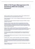 WGU C722 Project Management &vert;110 Questions&vert; With All Complete Answers&excl;&excl;