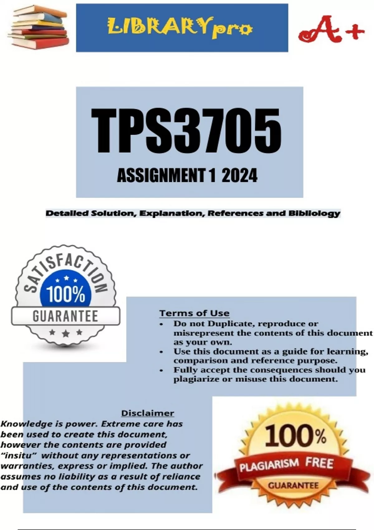 TPS3705 ASSIGNMENT 01 Due Date 09 May 2024 TPS3705 Teaching TPS3705 ASSIGNMENT 01 Due Date 09 May 2024 TPS3705 Teaching