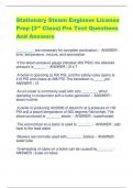 Stationary Steam Engineer License  Prep {3 rd Class} Pre Test Questions  And Answers