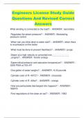 Engineers License Study Guide Questions And Revised Correct  Answers