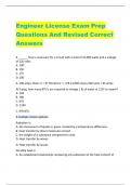 Engineer License Exam Prep Questions And Revised Correct  Answers