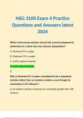 NSG 3100 Exam 4 Practice Questions and Answers latest 2024