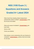 NSG 3100 (NSG3100)Exam 3 | Questions and Answers Graded A+ Latest 2024 
