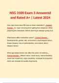 NSG 3100 Exam 3 Answered and Rated A+ | Latest 2024