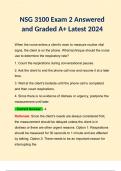 NSG 3100 Exam 2 Answered and Graded A+ Latest 2024