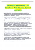 WGU D002 Exam Prep Test  Questions And Revised Correct  Answers