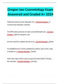 Oregon law Cosmetology Exam Answered and Graded A&plus; 2024