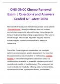 ONS ONCC Chemo Renewal Exam | Questions and Answers Graded A+ Latest 2024