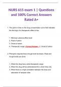 NURS615 | NURS 615 exam 1 | Questions and 100% Correct Answers Rated A+ 