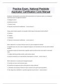 Practice Exam&comma; National Pesticide Applicator Certification Core Manual Questions and answers latest update 2024 