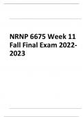 NRNP 6675 Week 11 Fall Final Exam 2022- 2024