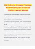 FAU Dr. Brooks - Biological Principles - Unit 3 Comprehensive Study Guide 2024 with complete Solutions