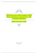 HESI Exit Exam 2024 Graded A 2024 Study Questions and Answers with Complete Solutions 