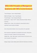 WGU C483 Principles of Management Questions with 100% Correct Answers