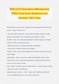 WGU C215 Operations Management PVDC Final Exam Questions and Answers 100% Pass